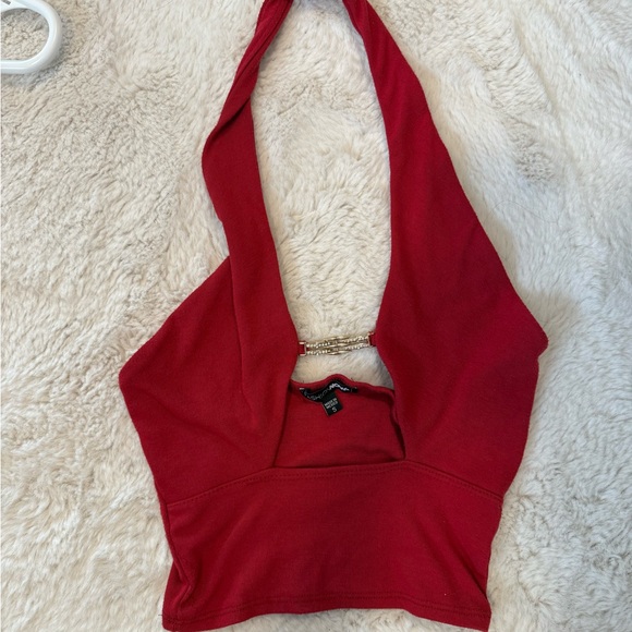 Fashion Nova Tops - Fashion Nova Red Top with Gold Embellishment